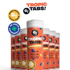 GLUCO UP! pack de 12 tubos de pastillas de glucosa sabor tropical – nueva glucosa anhidra en pastillas de acción rápida para recuperar tu energía en minutos, listas para tomar directamente sin agua. Marca propia GLUCO UP!, disponible en farmacias